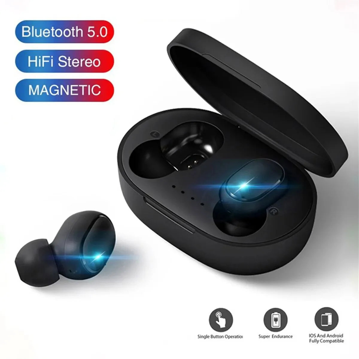 Fones de ouvido sem fio TWS A6S Bluetooth com cancelamento de ruído Fone de ouvido Bluetooth com microfone para Huawei Xiaomi Redmi